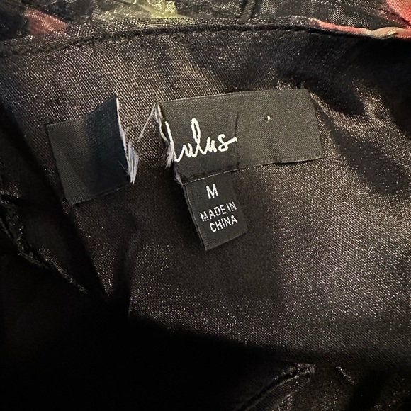 Lulus Befitting Glamour Black Floral Organza Ruffled Tiered Maxi Dress Sz Med - Picture 11 of 13